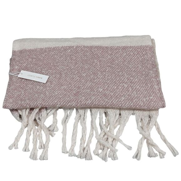 NWT Gentle Fawn Pink Tan Beige Huntington Scarf with Fringe - Picture 6 of 7